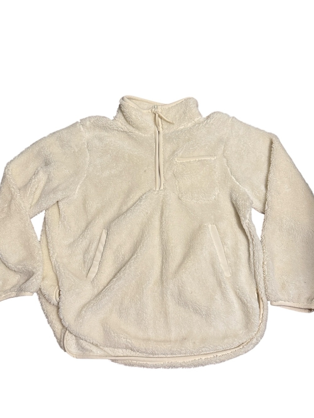 Super soft faux fur 1/2 zip womens pullover large